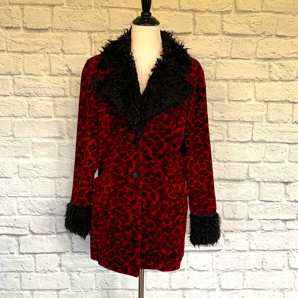 Red Cheetah Print Lip Service Coat 